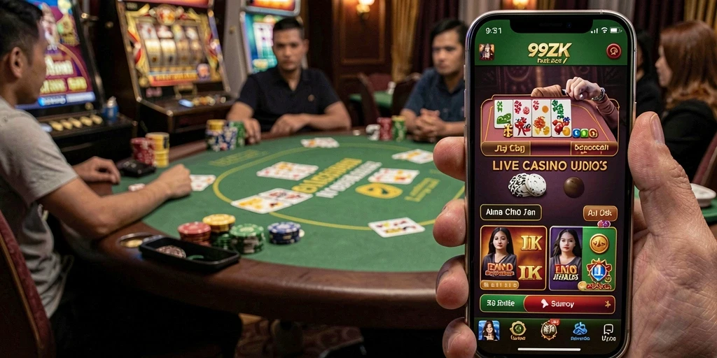Tampilan gameplay Live Casino yang mengasyikkan di 99ZK.