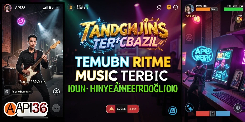 Tampilan gameplay API36 menampilkan alat musik dan interaksi seru.