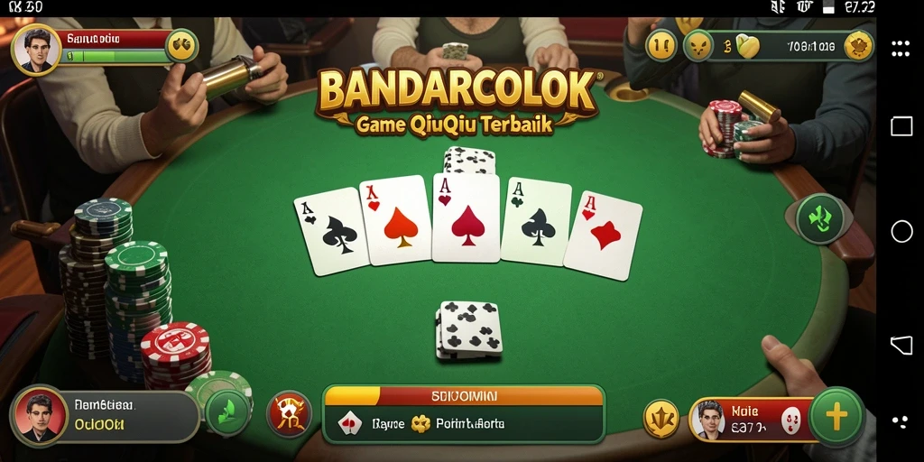 Screenshot gameplay BANDARCOLOK menampilkan suasana pertandingan QiuQiu yang seru.