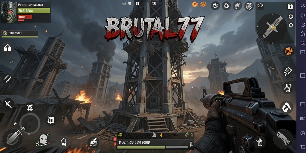 Tampilan menarik dari gameplay Tower Defense BRUTAL77.