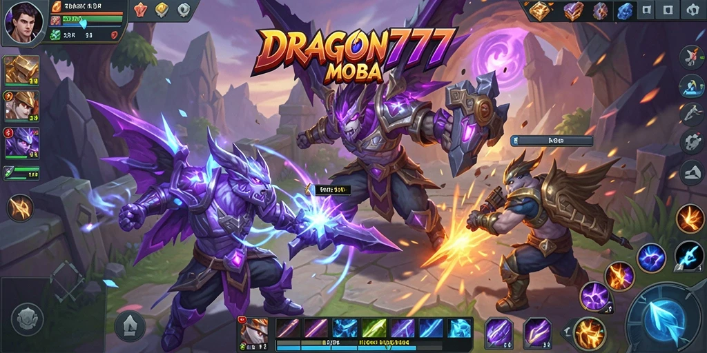 Tampilan seru dari gameplay MOBA DRAGON777 yang menegangkan.