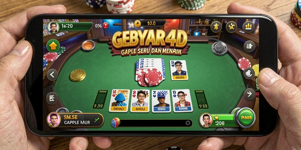 Tampilan gameplay Gaple yang seru dan interaktif di GEBYAR4D.