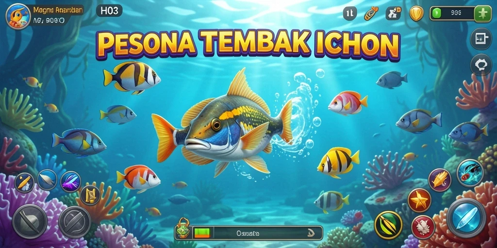 Tampilan menarik gameplay H03 dengan aksi menembak ikan.