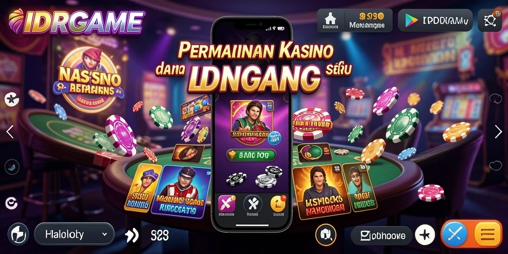 Screenshot utama IDRGAME menunjukkan tampilan permainan Kasino yang seru dan interaktif.