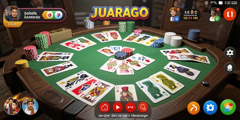 Tampilan gameplay JUARAGO yang menarik saat bermain Gaple.