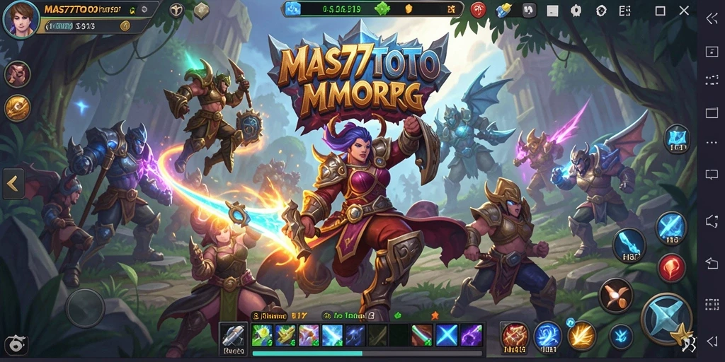 Screenshot gameplay MAS77TOTO menunjukkan aksi seru dalam pertarungan MMORPG.