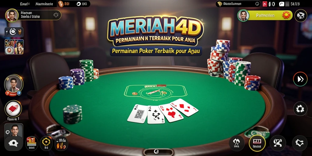 Tampilan gameplay Poker yang realistis dan menarik.