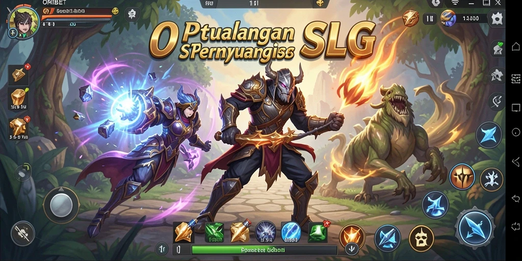 Tangkapan layar permainan ORIBET yang menunjukkan strategi pertempuran SLG.