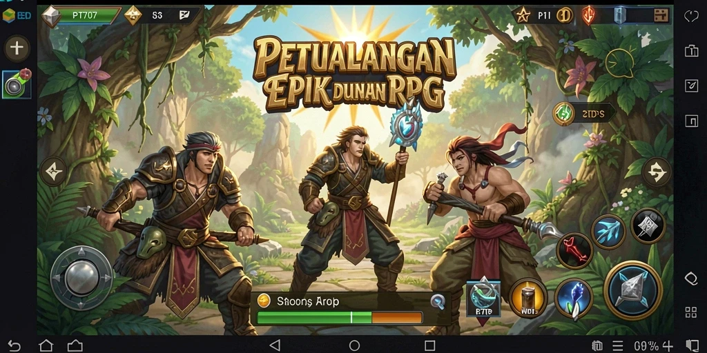 Screenshot gameplay PT707 menunjukkan aksi RPG yang menegangkan.