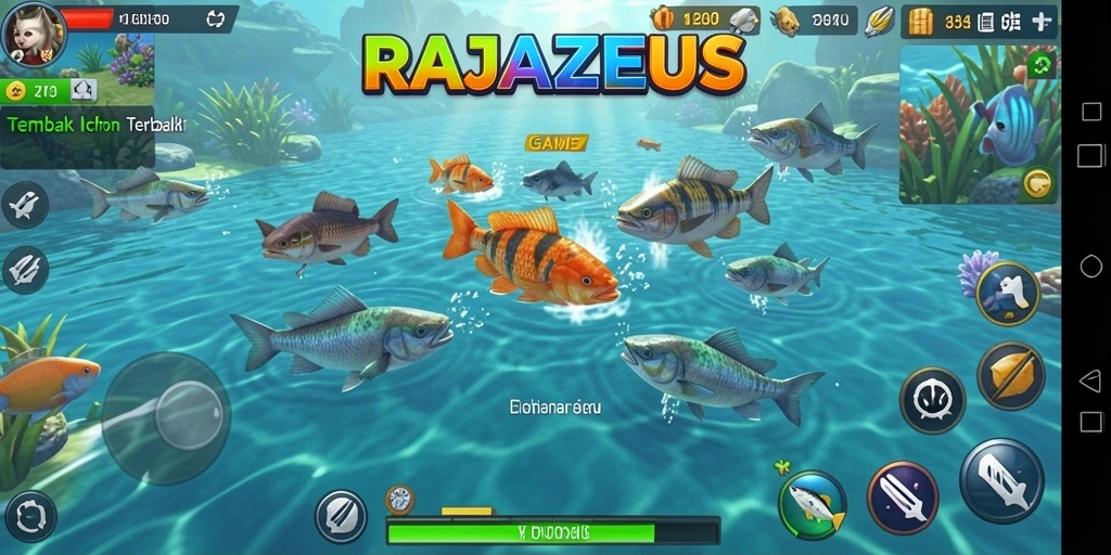 Tampilan gameplay seru dari game Tembak Ikan RAJAZEUS.