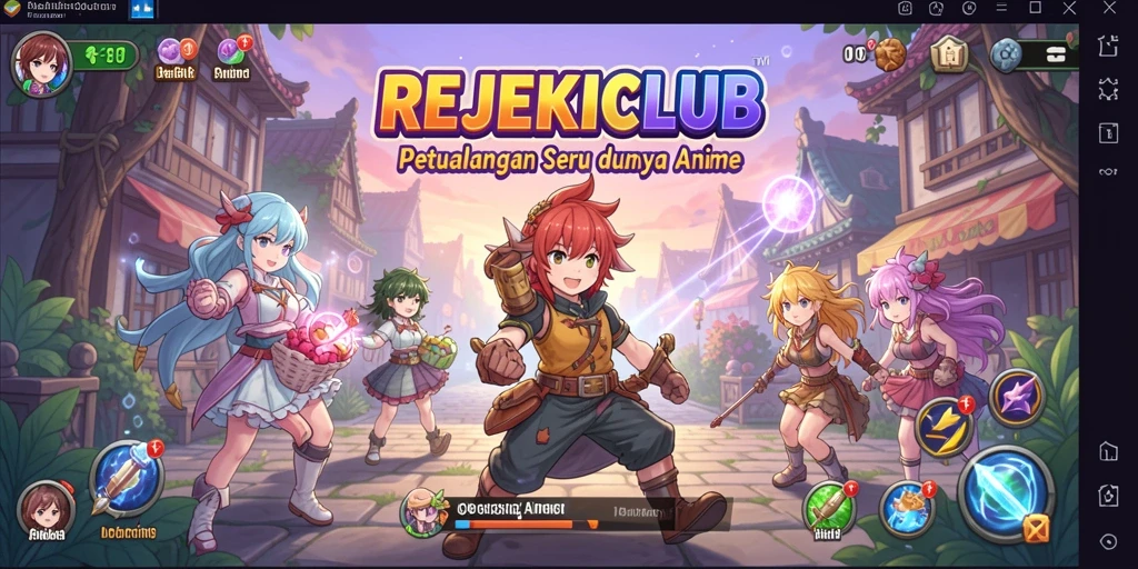 Tampilan gameplay menakjubkan dalam REJEKICLUB yang beraksi.