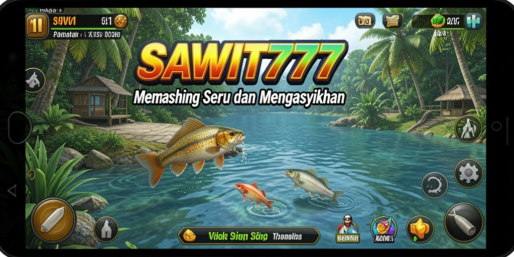 Tampilan gameplay SAWIT777 yang seru saat memancing ikan.