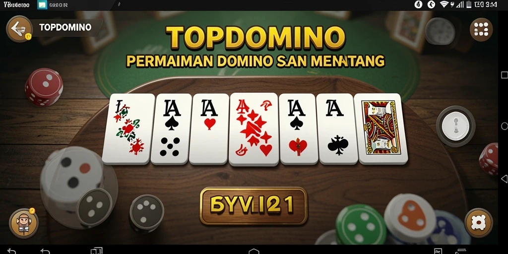 Screenshot <strong>TOPDOMINO</strong> menampilkan serunya gameplay Domino yang dinamis.