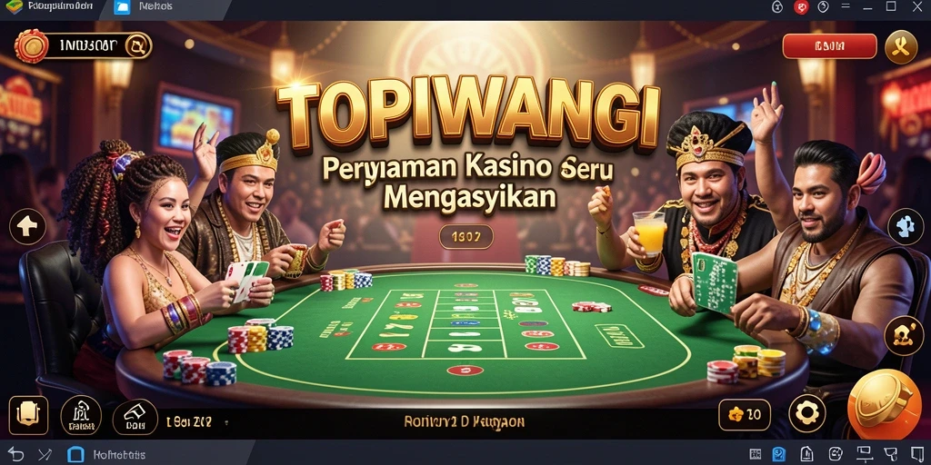 Screenshot gameplay TOPIWANGI menampilkan suasana kasino yang mendebarkan.