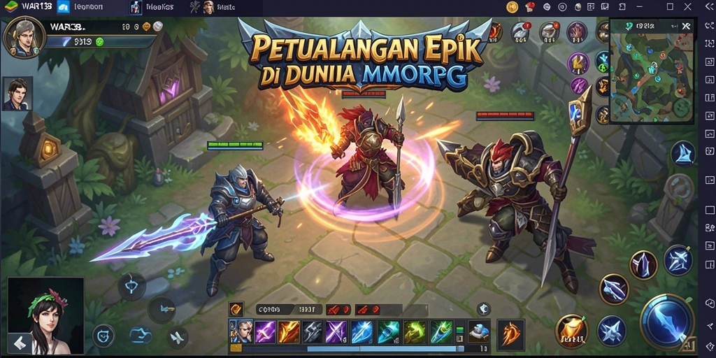 Gameplay seru dengan battle dan quest di dunia epik.